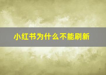 小红书为什么不能刷新