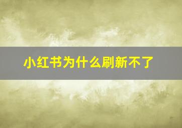 小红书为什么刷新不了