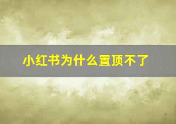 小红书为什么置顶不了