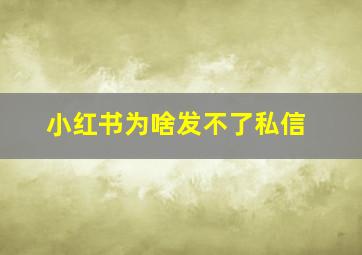 小红书为啥发不了私信