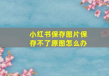 小红书保存图片保存不了原图怎么办