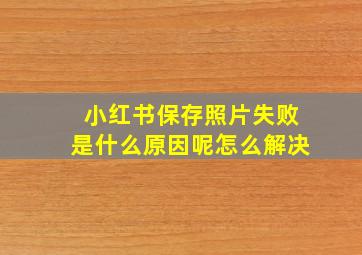 小红书保存照片失败是什么原因呢怎么解决