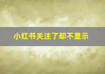 小红书关注了却不显示