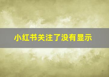 小红书关注了没有显示