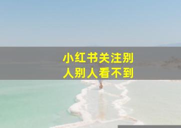 小红书关注别人别人看不到