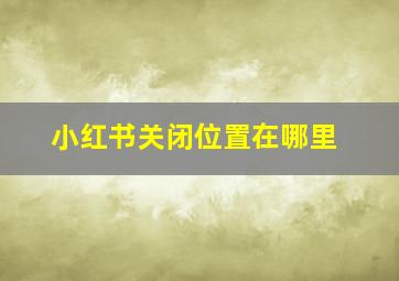 小红书关闭位置在哪里