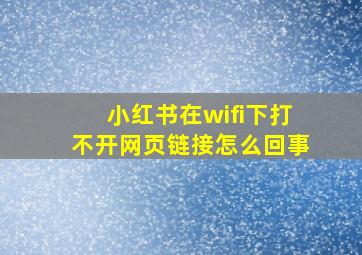 小红书在wifi下打不开网页链接怎么回事