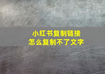 小红书复制链接怎么复制不了文字