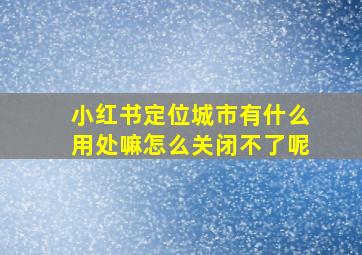 小红书定位城市有什么用处嘛怎么关闭不了呢