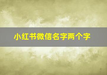 小红书微信名字两个字