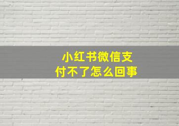 小红书微信支付不了怎么回事