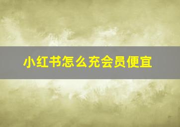 小红书怎么充会员便宜