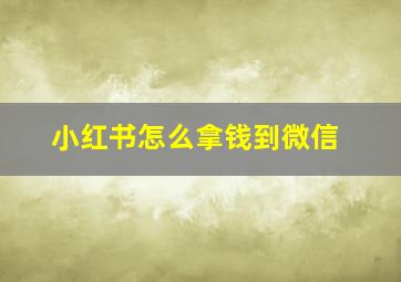 小红书怎么拿钱到微信