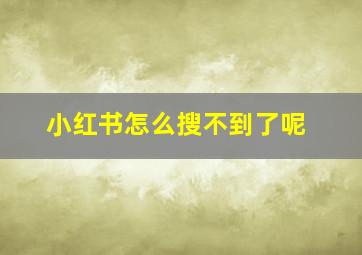 小红书怎么搜不到了呢