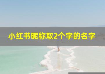 小红书昵称取2个字的名字