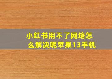 小红书用不了网络怎么解决呢苹果13手机