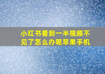 小红书看到一半视频不见了怎么办呢苹果手机