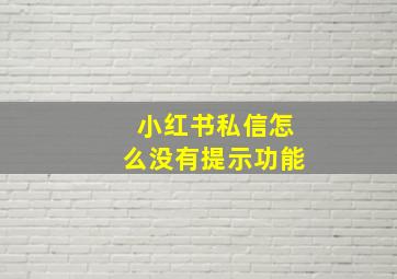 小红书私信怎么没有提示功能