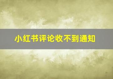 小红书评论收不到通知