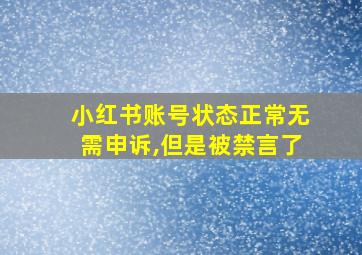 小红书账号状态正常无需申诉,但是被禁言了