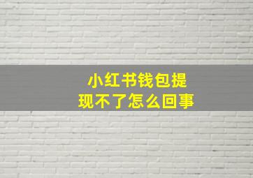 小红书钱包提现不了怎么回事