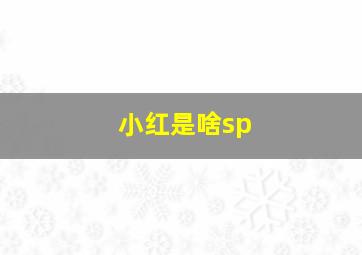 小红是啥sp