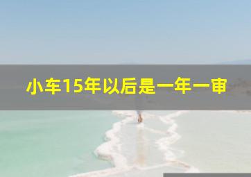 小车15年以后是一年一审