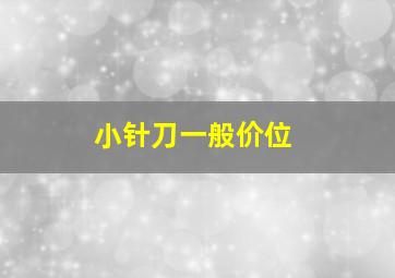 小针刀一般价位