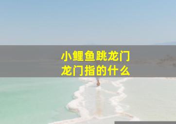 小鲤鱼跳龙门龙门指的什么