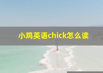 小鸡英语chick怎么读