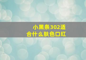 小黑条302适合什么肤色口红