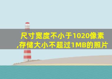 尺寸宽度不小于1020像素,存储大小不超过1MB的照片