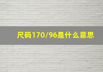 尺码170/96是什么意思