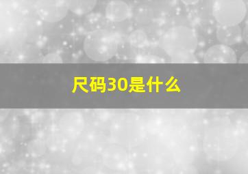 尺码30是什么