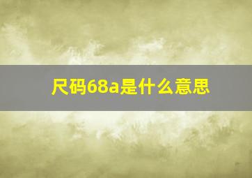 尺码68a是什么意思