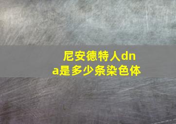 尼安德特人dna是多少条染色体