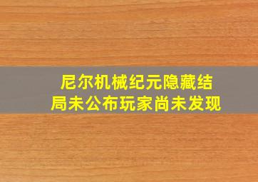 尼尔机械纪元隐藏结局未公布玩家尚未发现