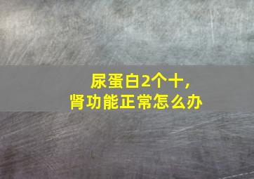 尿蛋白2个十,肾功能正常怎么办