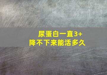 尿蛋白一直3+降不下来能活多久