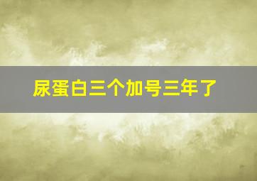 尿蛋白三个加号三年了