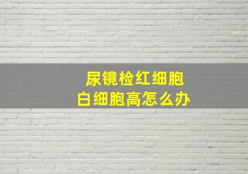 尿镜检红细胞白细胞高怎么办