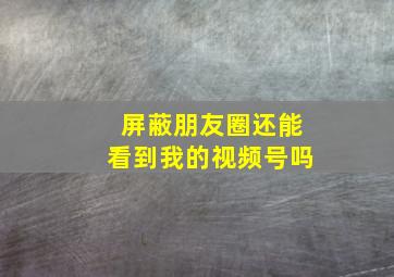 屏蔽朋友圈还能看到我的视频号吗