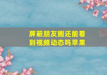 屏蔽朋友圈还能看到视频动态吗苹果