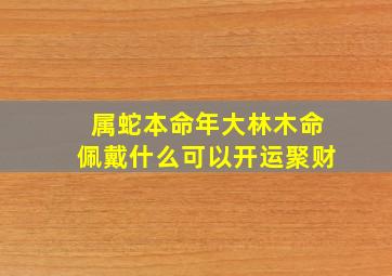 属蛇本命年大林木命佩戴什么可以开运聚财