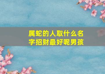 属蛇的人取什么名字招财最好呢男孩