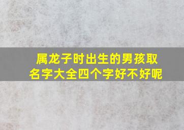 属龙子时出生的男孩取名字大全四个字好不好呢