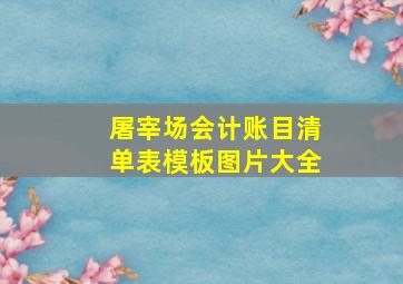 屠宰场会计账目清单表模板图片大全