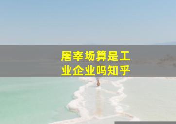 屠宰场算是工业企业吗知乎