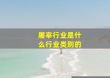 屠宰行业是什么行业类别的