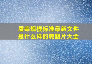 屠宰规模标准最新文件是什么样的呢图片大全